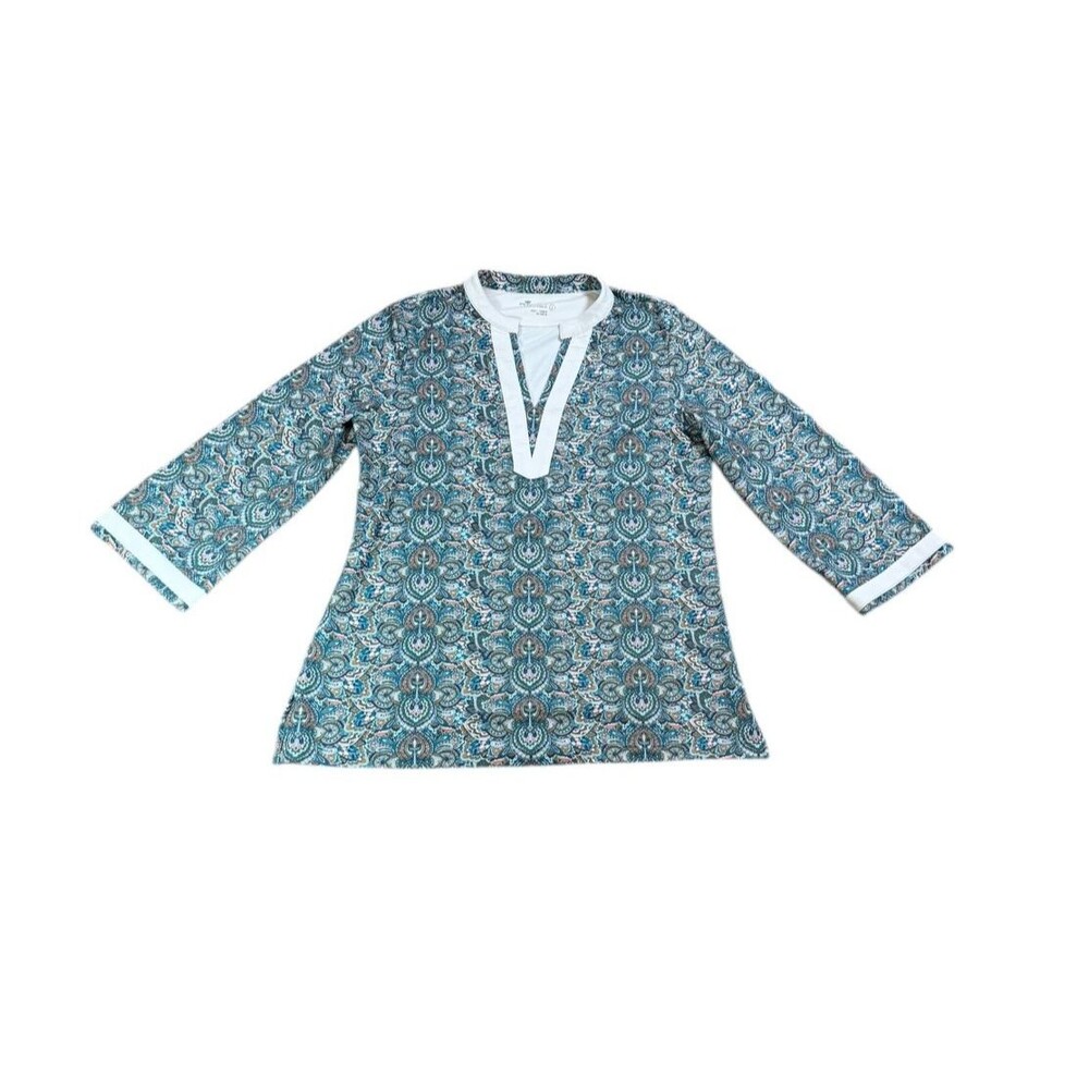 Peter Millar Tunic Womens Size Large Madison V Neck 3/4 Sleeve UPF Shirt Top
